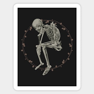 The Sad Skeleton - Skeleton Art Sticker